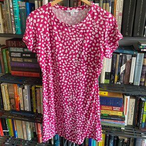 Diane von Furstenberg pink and white mini dress, size 10